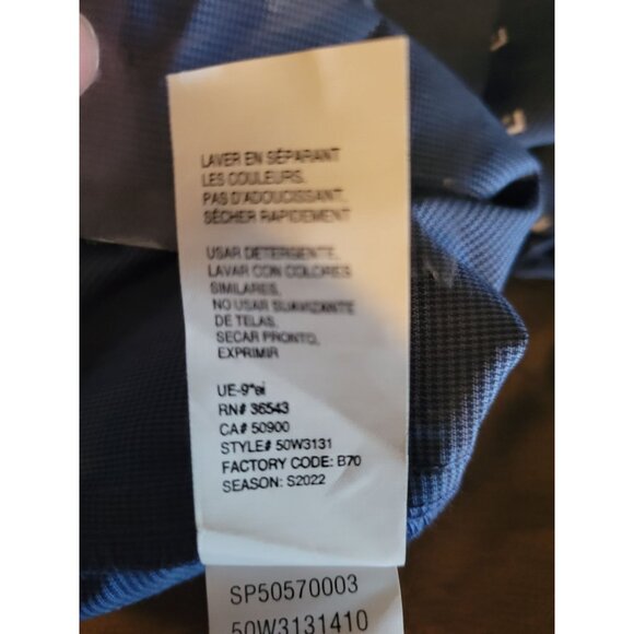 Van Heusen Mens Big & Tall Stretch Wrinkle-Free Short Sleeve Button-Up Shirt Nav - Picture 11 of 11